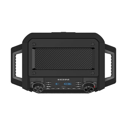 ION Tailgater Classic Portable Bluetooth Outdoor Speaker, Black | Water Resistant, Rechargeable Battery, Radio, USB Charging, Stereo Linking, App Control, for Parties and Outdoor Events - style: Tailgater Classic - Black