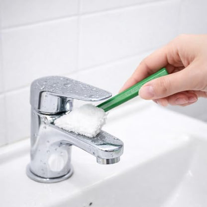 Mini Keyboard Cleaning Brush Set (3-Pack), Detail Crevice Cleaning Tool with Scraper and Microfiber Head for Window Tracks, Air Vents, and Electronics, Green