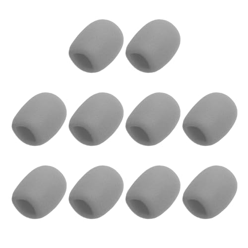 MECCANIXITY 10pcs Microphone Foam Covers, 40mm (1.57") ID 10mm (0.39") Thickness Microphone Windscreen Foam Cover for Most Handheld Microphones, Gray - color: Gray