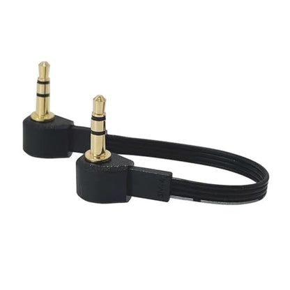 Short 5cm 20cm 3.5mm Plug to Plug 90° Right Angle Aux Audio Cable 3.5mm Jiack Cable 30cm 50cm(5CM,3J) - color: 3J, size: 5CM