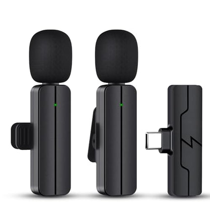 Wireless Lavalier Lapel Microphone for iPhone 15/Android/Computer - Bluetooth Mini Phone Mic for Video Recording, Clip-on USB C Microphones for YouTube Tiktok Podcast Vlog & Livestream