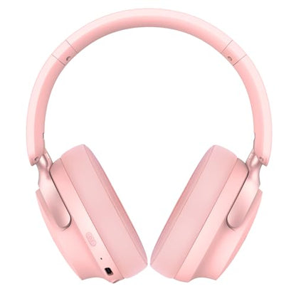 B8 Bluetooth Headphones Over Ear, 6 EQ Music Modes and 50H Playtime Deep Bass Wireless Headphones with Mic, Lightweight Folding HiFi Stereo Headset for iPad/Travel/Tablet/PC/Home Pink - color: Pink