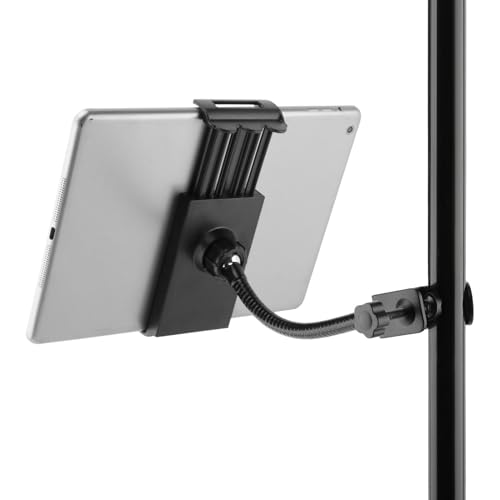 Mic Stand Phone Holder, Flexible Phone Holder for Microphone-Stand, Adjustable Mic Stand Holders for Most Mobile Phones And Tablets(COLOR:Black)