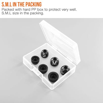 Replacement Memory Foam Eartips for Raycon Earbuds,3 Pairs,Upgrade | Compatible with Raycon The Everyday Bluetooth Wireless Earbuds / Raycon Pro Earpad Ear Tips,with S/M/L size, Black