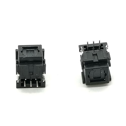 Toslink Connector Receiving + Transmitting Socket Optical Fiber Right Angle Panel Mount with self Tapping Hole（Receive + Transmit