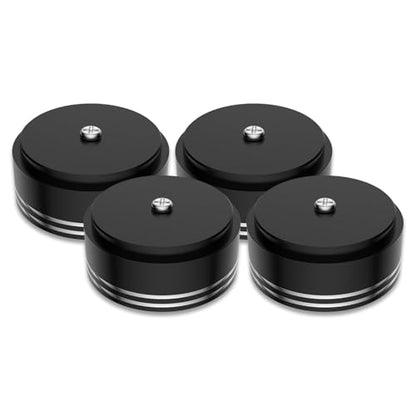 Audiocrast HiFi Speaker Spikes Isolation Stand Feet Pads Aluminum 39x17mm Black Speaker Shock Absorber Vibration Dampener Floor Protector Resonance Reducer for Audio Subwoofer CD DVD Amplifier DAC