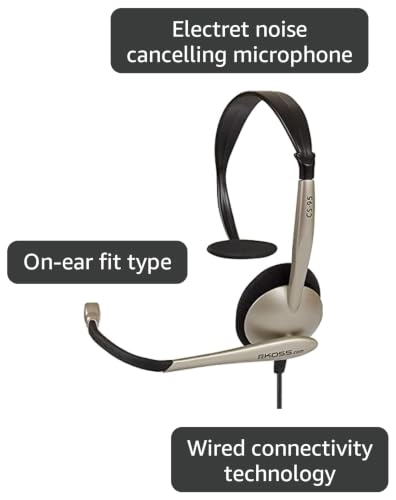 Koss CS95i Single-Sided On-Ear Communication Headset, Wired TRRS Plug | Speech Recognition, Lightweight Design, Microphone, B2B, Telehealth, Education, Call Centers - style: TRRS