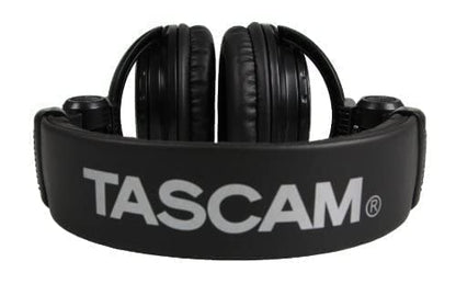 TASCAM TH-02 Professional Studio Monitor Headphones, Wired, Over Ear — for Recording, Podcast, DJ, Music and Guitar, with 1/4 Inch Jack Adapter