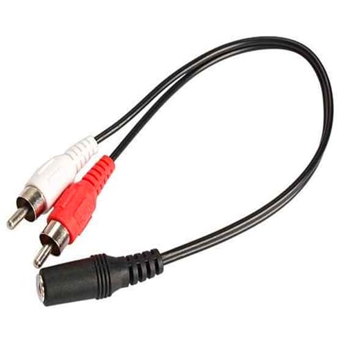 ALINNA 3.5mm Female to 2RCA Male Stereo Audio Y Cable Adapter 8 Inches (2 Pack) - size: 3.5mm Female to 2 RCA Male
