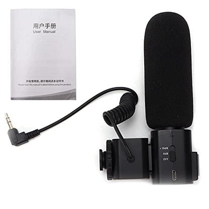 FLEXMAN Interview Shotgun Microphone, Single Soundtrack Supercardioid Camera Microphone with Cold Shoe Mount, Universal Professional Video Microphone for Interviews Broadcasts