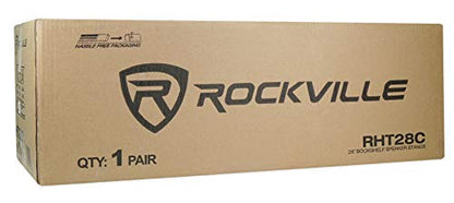Rockville RHT28C 28" 2-Tone Bookshelf Speaker Stands Surround Sound Home Theater - color: Classic Wood