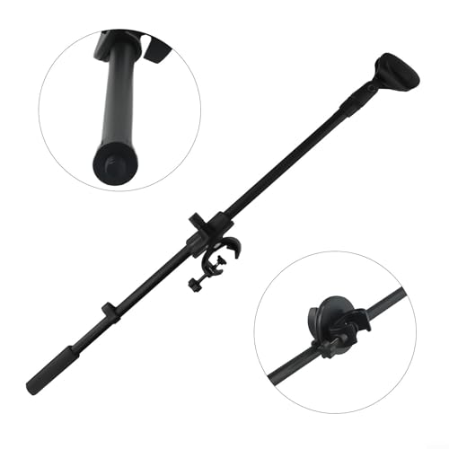 Adjustable Microphone Stand Boom Arm Mount With Holder Extension Bracket 360 Degree Rotating Desktop Mic Stand Clip For Studio Broadcasting Recording Live Streaming 55CM Length(Mic Clip A) - size: Mic Clip A