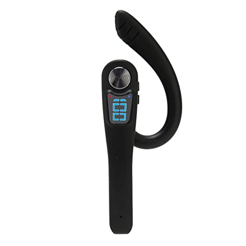 Bluetooth Earpiece, Single Ear Earphone, Hands Headset with LED Display, Voice Control for Driving Business