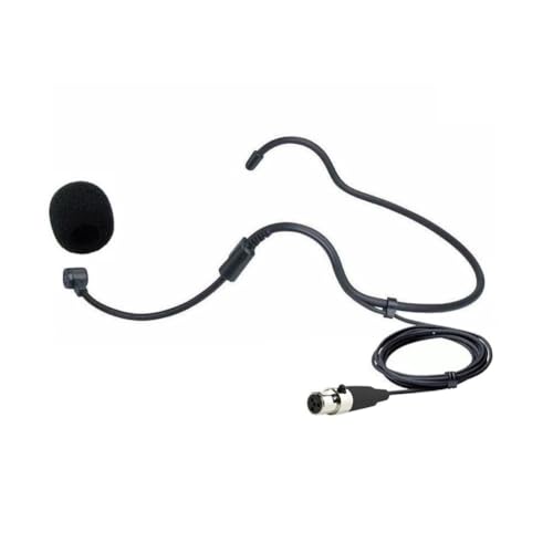 Replacement Headset Headworn Microphone for Shure BLX1 Wireless Bodypack Transmitter 4-pin Mini-Connector, Condenser, Unidirectional, ta4f 4 Pins, Black