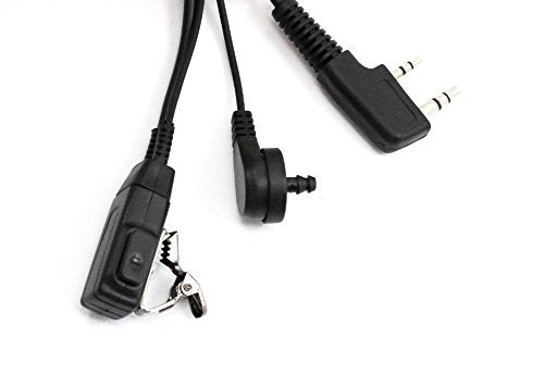 KENMAX® 2 Pin Air Covert Acoustic Earpiece Headset for Two Way Radio Kenwood PUXING Baofeng UV-3R Plus UV-5R UV-5RA 888S - color: Pack of 4