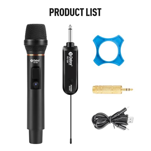 D Debra UHF Wireless Microphone, Cordless Handheld Dynamic