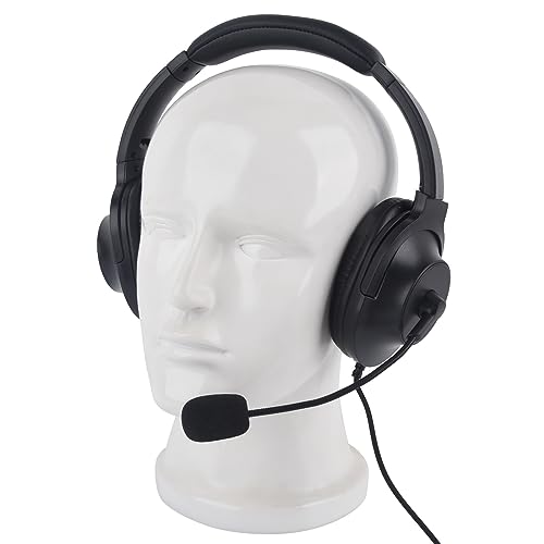 uv-5r Walkie Talkie Over The Ear Earpiece Boom Mic Microphone 2 Pin K1 Overhead PTT VOX Headset for Retevis Baofeng Kenwood Ham Radio(Fiber Fabric Braided Cable,Binaural)