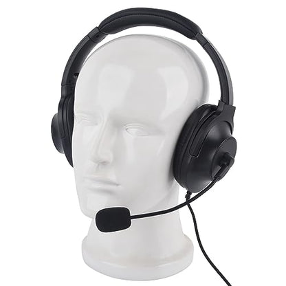 uv-5r Walkie Talkie Over The Ear Earpiece Boom Mic Microphone 2 Pin K1 Overhead PTT VOX Headset for Retevis Baofeng Kenwood Ham Radio(Fiber Fabric Braided Cable,Binaural)