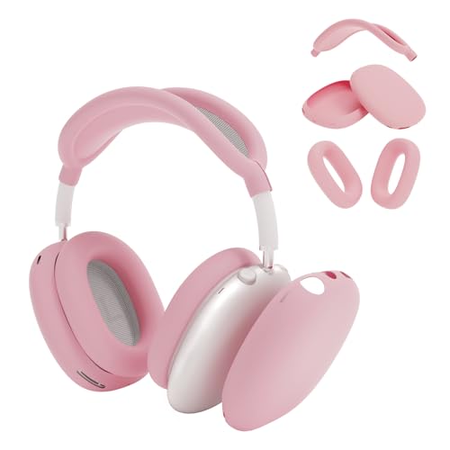 Cover Compatible with AirPods Max, Apple AirPod Max Ear Pad, Ear Cups and Headband Cover 3 in 1, Anti-Scratch Soft Silicone Headphone Accessories, Pink - color: Pink