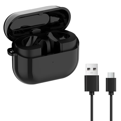 Charging Case for Samsung Galaxy Buds 3 (not pro), Replacement Charger Case Dock Charging Box with USB C Cable for Galaxy Buds 3 (SM-R530) Earbuds (Black) - color: Black
