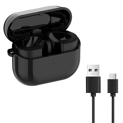Charging Case for Samsung Galaxy Buds 3 (not pro), Replacement Charger Case Dock Charging Box with USB C Cable for Galaxy Buds 3 (SM-R530) Earbuds (Black) - color: Black