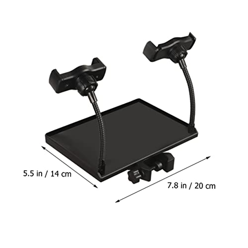 Microphone Stand Tray Clamp-on Tripod Shelf Sound Card Clip-on Tray Secure and Stable for Singing