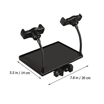 Microphone Stand Tray Clamp-on Tripod Shelf Sound Card Clip-on Tray Secure and Stable for Singing