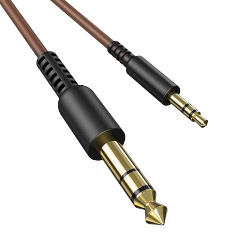 OneOdio 6.35mm to 3.5mm 6.6-9.8FT Stereo Adapter Cable Compatible with AMPs, Electronic Keyboards, Mixers, Guitars and Pro10/Pro30/Pro50 Headphones of OneOdio-Brown - color: Brown