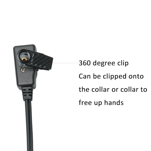 Acoustic Tube Earpiece Compatible with ICOM IC-V8 IC-F4011 | Clear acoustic tube, dual mushroom earplugs, in-line PTT mic, PU cable; Compatible with ICOM IC-F3011 IC-F3021 IC-V82 2-Pin