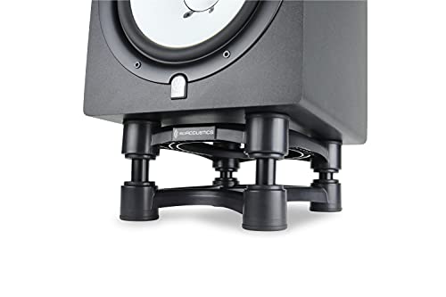 IsoAcoustics Iso-Stand Series Speaker Isolation Stands with Height & Tilt Adjustment: Iso-200 (7.8” x 10”) Pair - size: ISO-200 (20 x 25.4 cm)