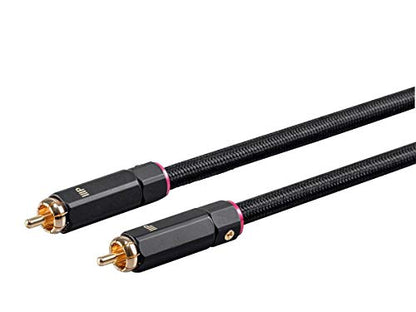 Monoprice Onix Series Digital Coaxial Audio/Video RCA Subwoofer CL2 Rated Cable, RG-6/U 75-ohm 12ft Black - size: 12 Feet