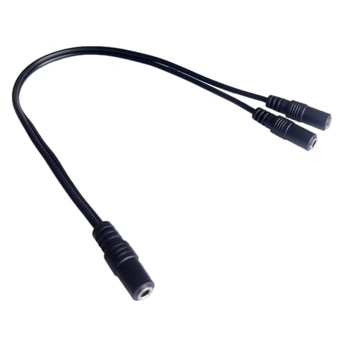 Stereo 3.5mm (1/8 Inch) 1-Female to 3.5mm 2-Females Audio Splitter Cable | Audio Splitter Stereo 3-Pole 3.5mm 1-Female to 3.5mm Dual 2-Females Y Splitter Audio Cable Total Length 34cm