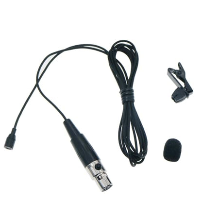 WL35 Professional Clip-On Lavalier Condenser Microphone for Shure ULX SLX PGX GLX QLX U1 UR1 BeltPack Microphones System Parts with TA4F Mini XLR 4Pin Plug (Black) - color: Black