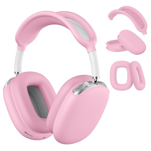 Maxjoy for AirPods Max Case, Soft Silicone Ear Cups Cover/Ear Pad Case Cover/Headband for AirPods Max Headphones, Anti-Scratch Accessories Protective, Pink1 - color: Deep Pink