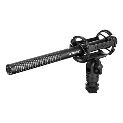 Saramonic SoundBird V1 Professional Supercardioid Shotgun Mic | +48v & AA Power, Shock Mount, Windscreen, Pouch & XLR - size: V1 10.7" Supercardioid