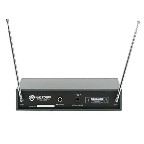 Nady DKW-Duo-HT Channel (B/D) VHF Dual Wireless Handheld Microphone System – Includes 2 Microphones, AC Adapter and Audio Cable