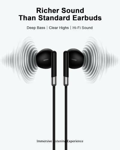 Wired Earbuds Headphones 3.5mm AUX Plug Cord, Apple Airpods Gaming Earbuds | 3.5mm Jack Earphones with Mic Noise Isolating for iPhone Samsung Sony Android iPad Laptops PC Tablets Kindle Switch MP3/4 PS5