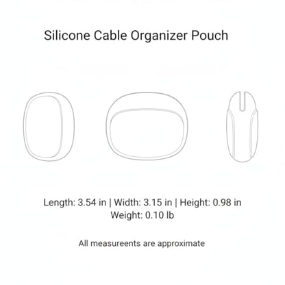Silicone Organizer Pouch for Small Tech Accessories, Compact Travel Case for Cables and Adapters