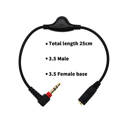 Create idea 2PCS 3.5mm Male to Female Audio Extension Cables Headphone/Speaker Volume Control Cable for Computers MP3 MP4 Headphones Plug and Play 25cm Length