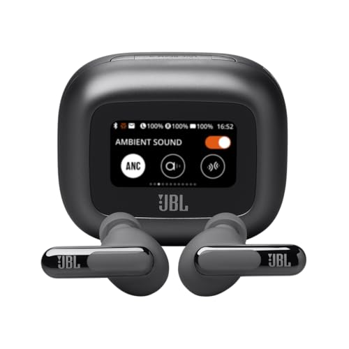 JBL Live Beam 3 - True Wireless Noise-Cancelling Stick-Closed Earbuds, 48Hrs Total Playback, Wireless Charging, 6 Mics for Perfect Calls, Multi-Point Connection, IP55 Waterproof and dustproof (Black) - color: Black