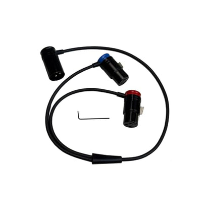 Low Profile XLR Splitter Cable, Right Angle Balanced XLR Splitter Cord, Dual Female to Male 3 Pin Patch Y Cable Speaker Cable（1.6FT