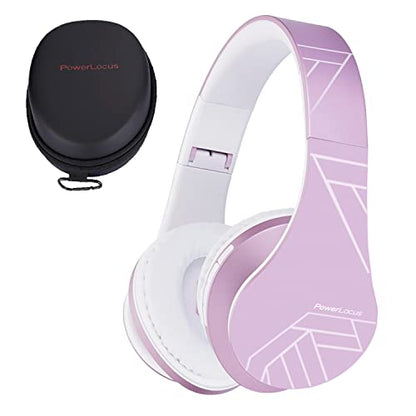 PowerLocus Kids Headphones Over-Ear, Bluetooth Wireless Headphones for Kids,with Microphone, Safe 85DB Volume Limited, Foldable with Carry Case, Audio Cable, Micro SD mode for Online Classes,PC,Phones - color: Purple