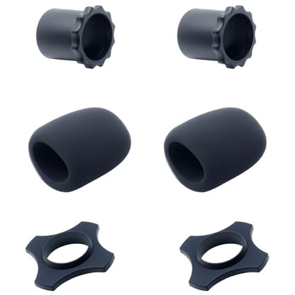 2 Set Microphone Protection Kit Wireless Handheld Mic Windscreen Foam Cover Shakeproof Mic Protection Ring Black Microphone Bottom Rod Sleeve