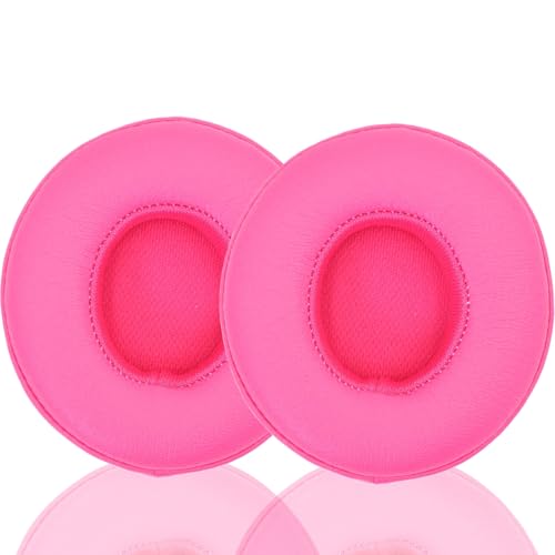Headphone Replacement Ear Pad Cover Compatible with Beats by Dre Solo3 Solo2 Wired Wireless Headphones Protein Leather Memory Foam Headphone Cushion Ear Muffs-Twilight Red - color: Twilight Red