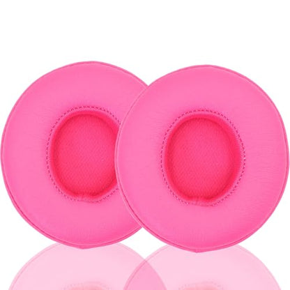Headphone Replacement Ear Pad Cover Compatible with Beats by Dre Solo3 Solo2 Wired Wireless Headphones Protein Leather Memory Foam Headphone Cushion Ear Muffs-Twilight Red - color: Twilight Red