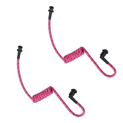 Replacement Braided Nylon Surveillance Acoustic Coil Tube for Radio Earpiece Moisture Resistant Fiber Mesh Colorful Accessories (Rosered-2) - color: RoseRed-2