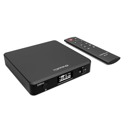 TOPPING D50 III Desktop HiFi DAC & Preamplifier, Dual ES9039Q2M, Bluetooth 5.1, Hi-Res Audio, DSD512/PCM768kHz Support, RCA/TRS Outputs, Includes 12V Trigger and Remote Control (Black) - color: Black