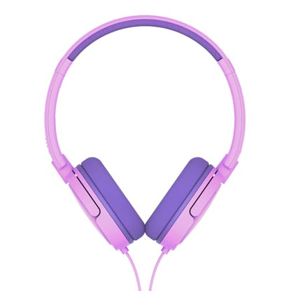 Philips K2019 Lightweight On-Ear Wired Kids Headphones - Built-in Mic, Safe Volume Limited, Foldable & Durable, Pink - color: Pink