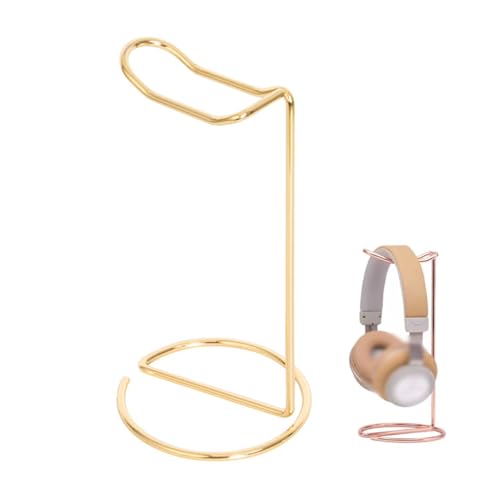 Metal Headphone Stand Headset Bracket Holder,Iron Earphone Display Rack Hanger for Gaming Room Working Table (Gold) - color: Gold