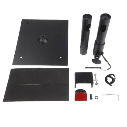 Adjustable Clamp-on Speaker Stand with 360° Swivel, Height Adjustment & Earphone Holder for Desk, Bookshelf, Computer Speakers - Black(Individually)